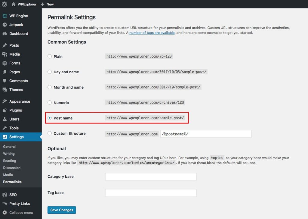setting permalink